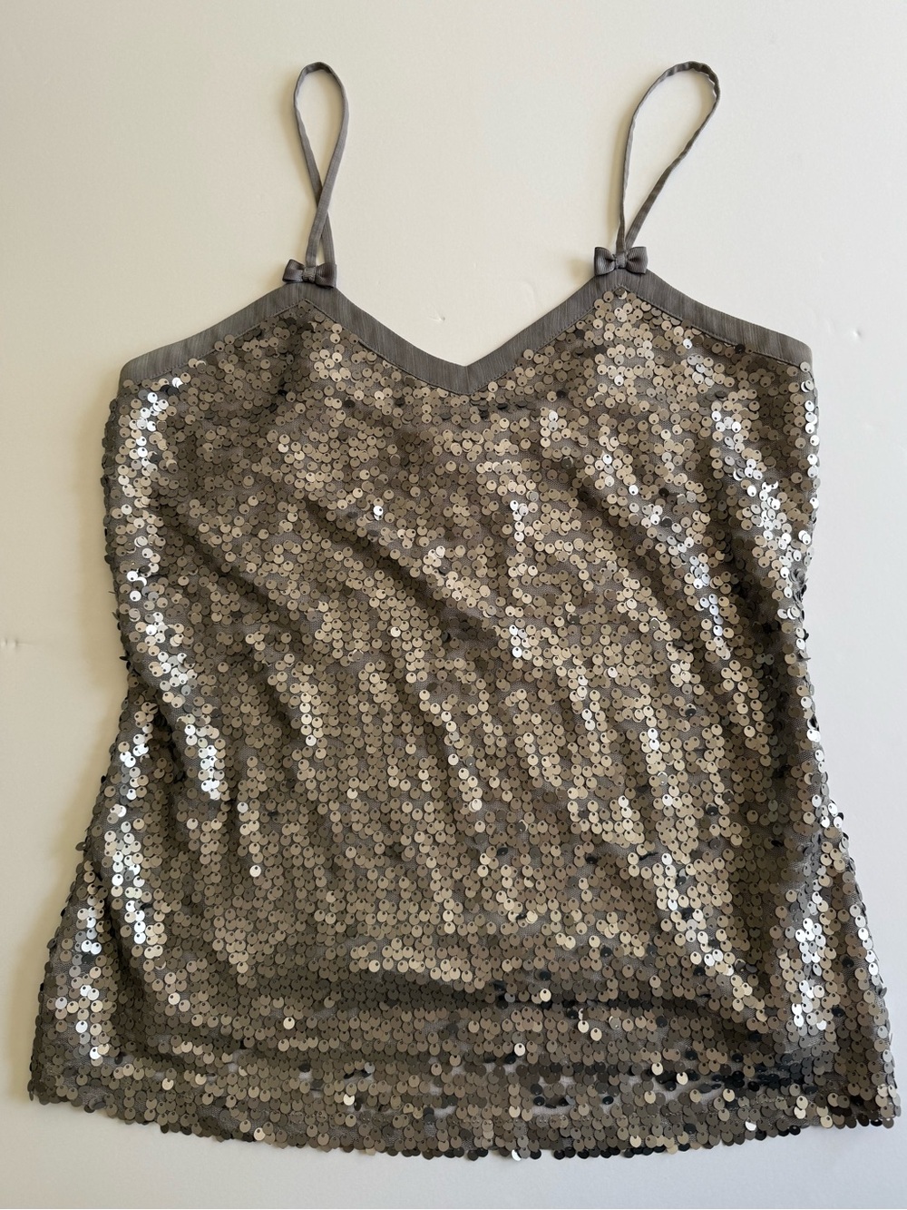 Candie's Silver Sequin Spaghetti Strap Camisole